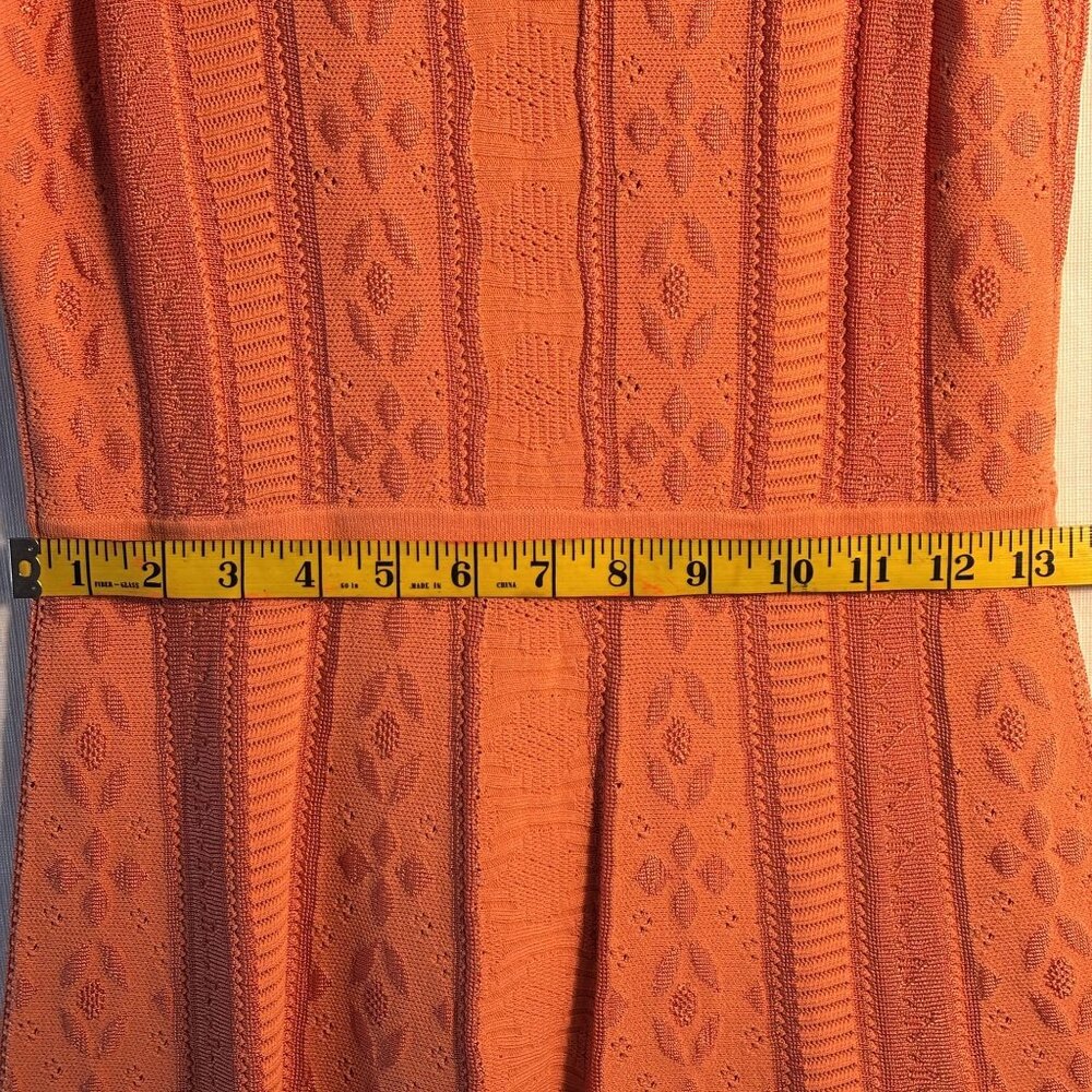 Etcetera XS Orange Knit Sleeveless Dress With Fit & Flare Design - Picture 11 of 11